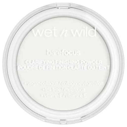 Wet n Wild bare focus, makeup clarifying and finishing powder, translucida e matte, base per trucco a lunga durata, con acido ialuronico e vitamina e, per tutte le tonalità di pelle