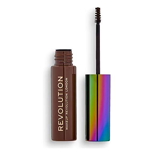 Makeup Revolution, gel per sopracciglia alte, con cannabis sativa m, marrone, 6ml