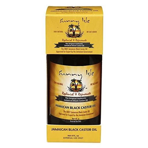 Sunny Isle jamaican black castor oil original 100% pure castor beans oil for hair, eyelashes and eyebrows 4 oz by jbc distributors inc