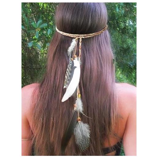 Fashband fascia indiana con piume bohémien hippie copricapo tribale a strati per feste indiane accessori per capelli per donne e ragazze