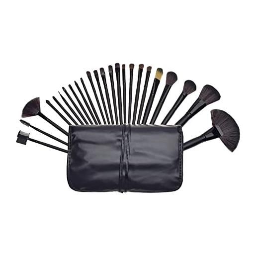 KanCai® 24 pezzi pennelli trucco corredo cosmetico professionale make up set con del sacchetto case nero