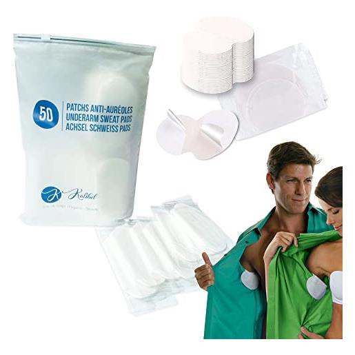 Kalibel 50 tampone antitraspirante - monouso, invisibile e confortevole. Toppa anti-sudore protettiva sotto le ascelle per donne e uomini (protezione contro l'iperidrosi macchie di sudore)