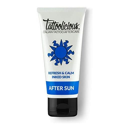 TATTOOLICIOUS after sun - doposole per tatuaggi, con principi attivi bio, idrata e rivitalizza il tatuaggio dopo l'esposizione al sole, 100 ml