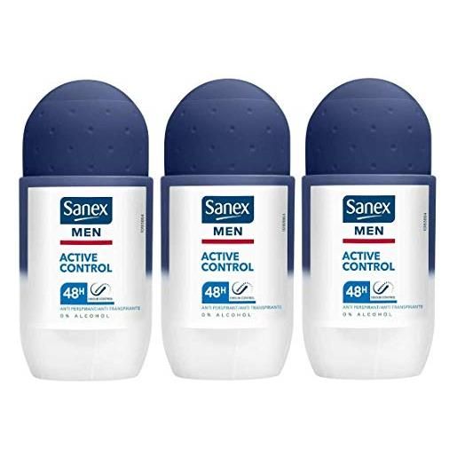 Sanex men active control roll on deodorante anti-traspirante da 50 ml