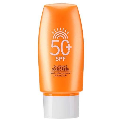 Sonew 50 g di protezione solare spf50 + protezione solare estiva impermeabile a prova di sole, crema solare viso vegetale naturale per viso e corpo