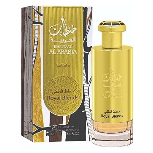 Lattafa Perfumes khaltaat al arabia royal blends fruttato, speziato, noce moscata, chiodi di garofano 100ml edp