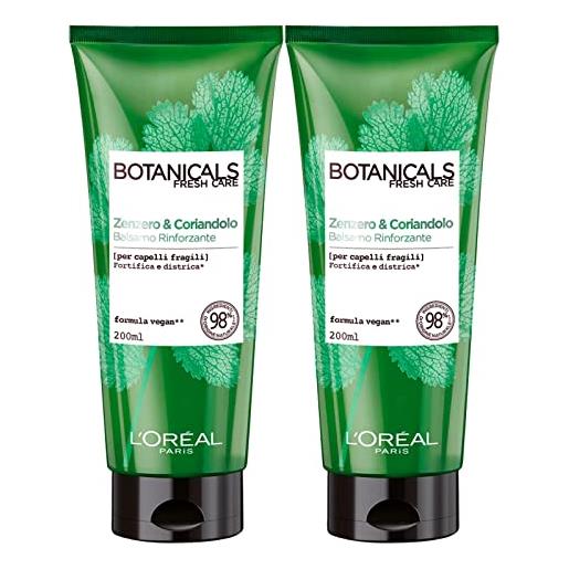 L'Oréal Paris 2x L'Oréal Paris botanicals fresh care balsamo rinforzante per capelli fragili con zenzero e coriandolo senza parabeni - 2 flaconi da 200ml ognuno