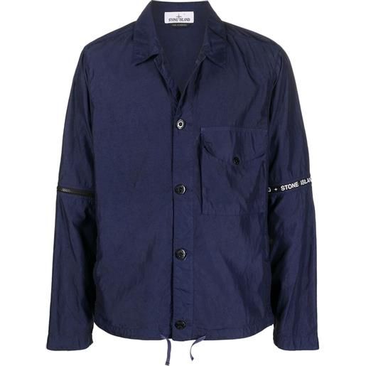 Stone Island giacca-camicia con stampa - blu