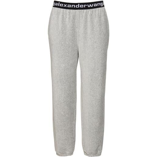 ALEXANDER WANG pantaloni millerighe stretch con logo