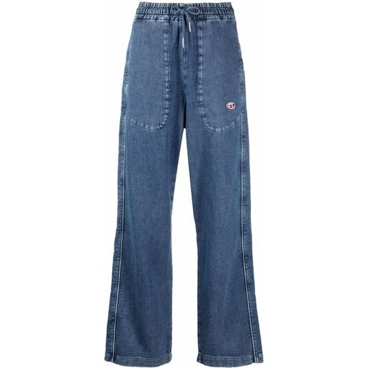 Diesel jeans d-martians track 09c99 a gamba ampia - blu