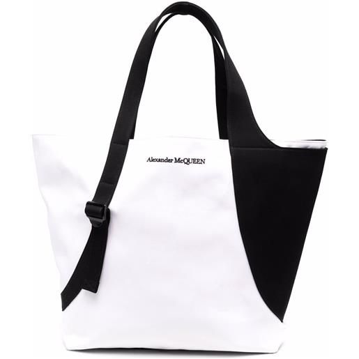Alexander McQueen borsa tote con design color-block - bianco
