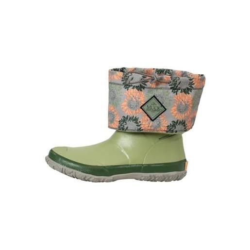 Muck Boots women's forager tall boot, stivali in gomma donna, reseda stampa girasole verde, 40 eu