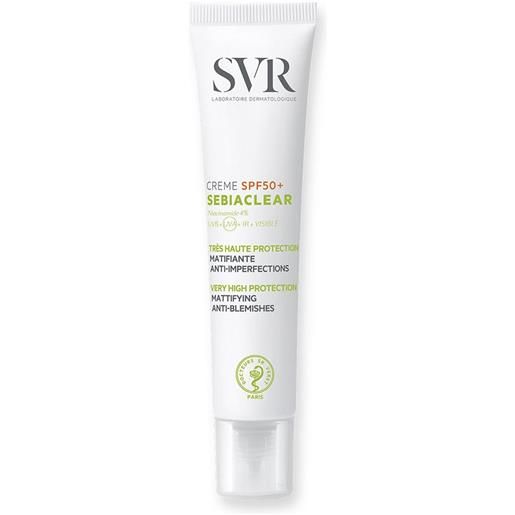 SVR sebiaclear - crème spf50+ trattamento anti-imperfezioni opacizzante, 40ml