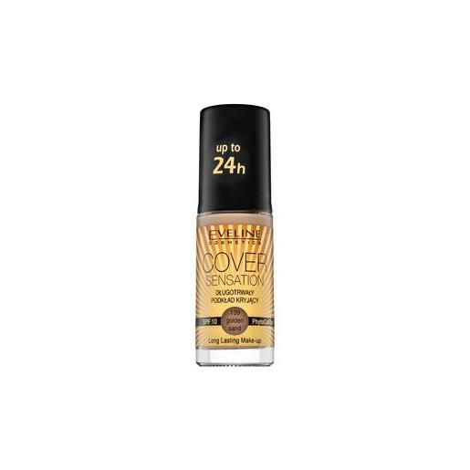 Eveline cover sensation spf10 long-lasting foundation fondotinta 109 golden sand 30 ml