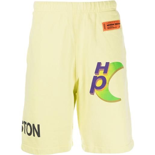 Heron Preston shorts sportivi con stampa - giallo
