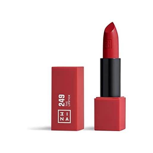 3ina makeup - the lipstick 249 - rosso freddo - rossetto matte - alta pigmentazione - rossetti cremosi - profumo di vaniglia e custodia magnetica - lucido e mat - vegan - cruelty free