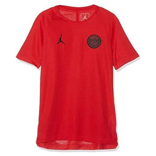 Nike psg y nk dry sqd ss gx cl, t-shirt unisex bambini, university red/black/black, xs