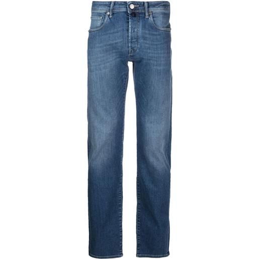 Incotex jeans skinny a vita media - blu