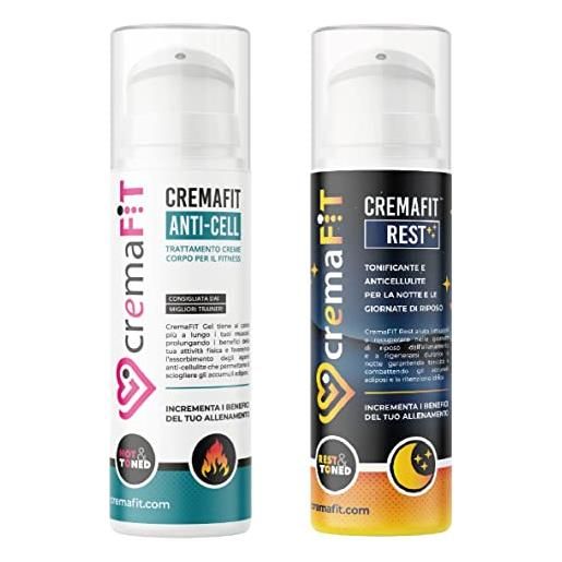 Cremafit ® trattamento aggressive crema notte e anticellulite - kit crema corpo idratante e rassodante forte per smagliature, addome, glutei, gambe, pancia e braccia. Made in italy 300ml