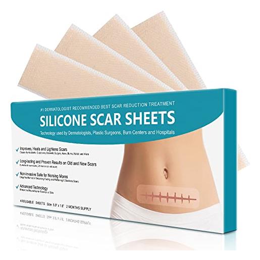 sefudun silicone scar sheets, fogli per la rimozione di cicatrici, trattamento da acne, ustioni, sezioni chirurgiche