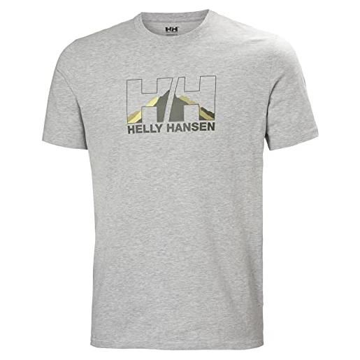 Helly Hansen uomo nord graphic t-shirt, grigio, m