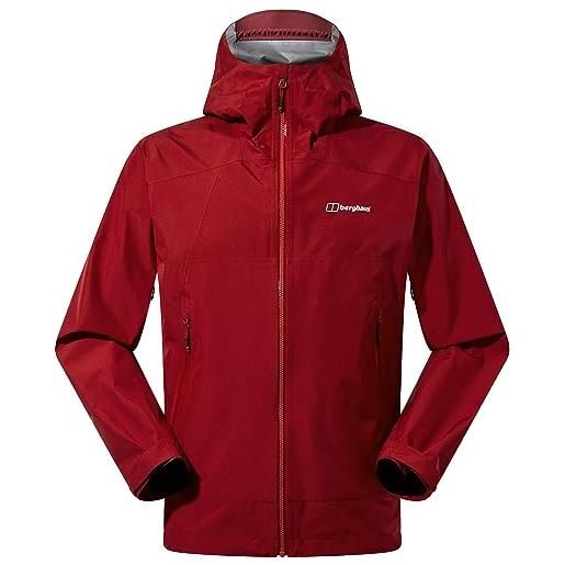 Berghaus paclite peak vent giacca esterna impermeabile in gore-tex da uomo, red dahlia, xs