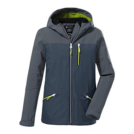 Killtec boy's giacca funzionale/giacca outdoor con cappuccio - kos 64 bys jckt, blue grey, 140, 37843-000