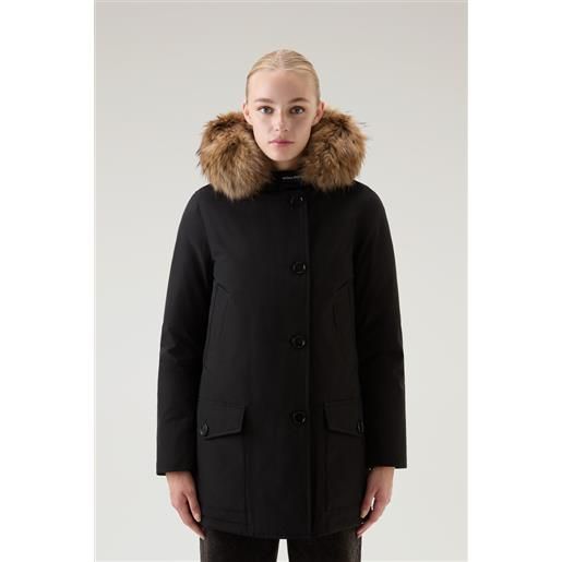 Woolrich donna arctic parka in ramar cloth con quattro tasche e pelliccia removibile nero taglia xs
