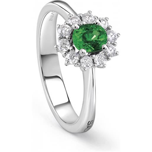 Salvini anello love for color in oro bianco, smeraldo e diamanti