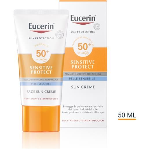 BEIERSDORF SPA eucerin sun crema solare spf50+ per pelle sensibile - protezione solare viso molto alta - 50 ml