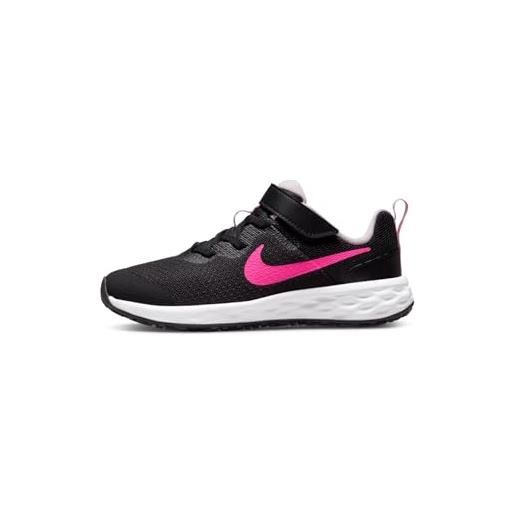 Nike revolution 6, scarpe de gimnastica unisex - bambini e ragazzi, nero black white dk smoke grey, 27.5 eu