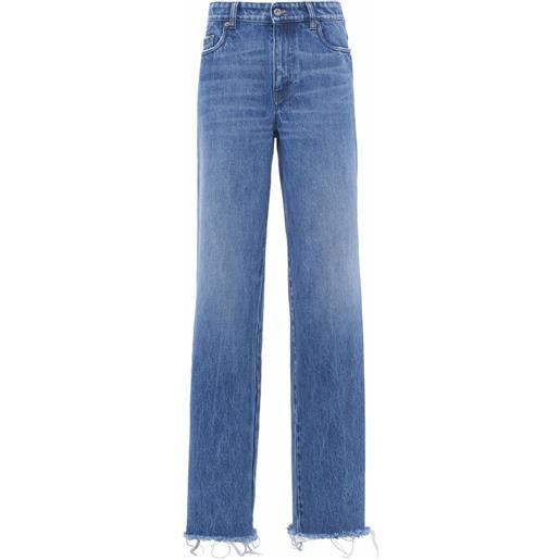 Miu Miu jeans a gamba ampia con ricamo - blu