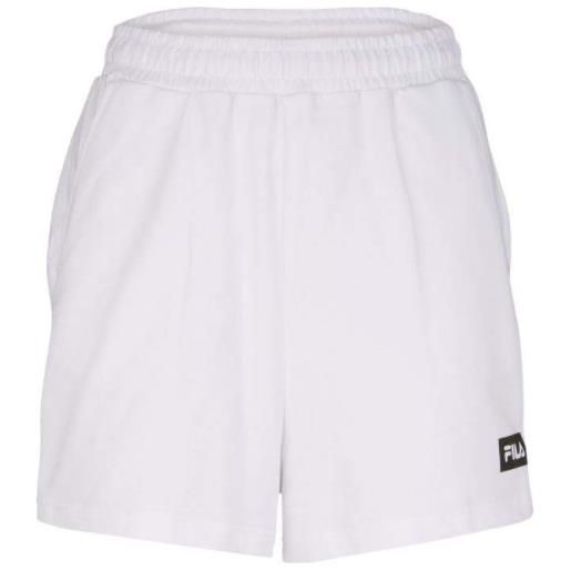 Fila banaz high waist shorts jersey bianco logo nero donna