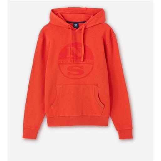North Sails hoodie sweatshirt w/graphic felpa capp arancio bollo grande uomo