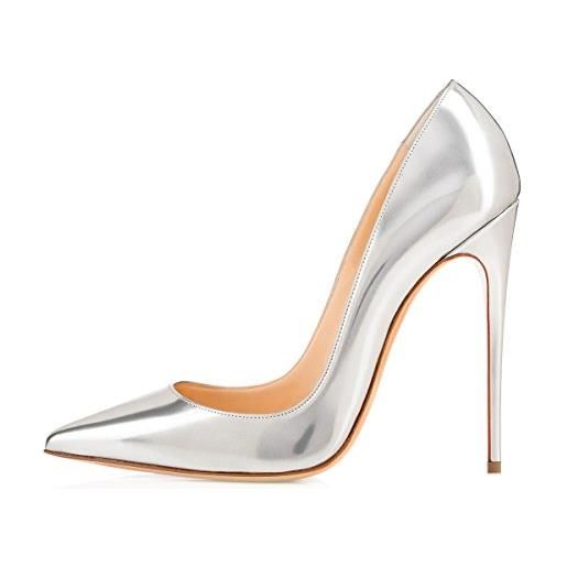 EDEFS scarpe col tacco donna classico high heels chiuse davanti scarpa nero taglia eu35