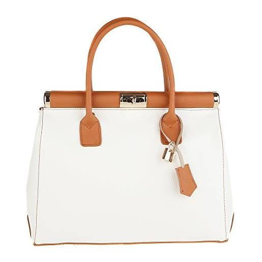 Chicca Borse handbag borsa a mano da donna con tracolla in vera pelle made in italy 35x28x16 cm