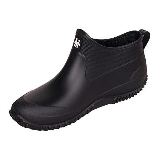 SMajong stivali in gomma uomo donna impermeabili scarpe da giardinaggio antiscivolo scarpe da pioggia scarpe gomma stivali caviglia caldi rosso nero taglia 36 eu