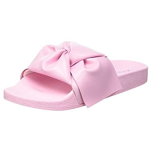 KALTUR pink bow pool slide, infradito donna, rosa, 36 eu