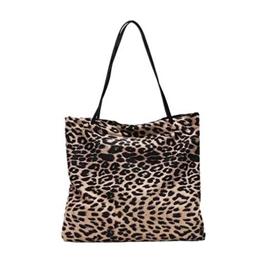 TENDYCOCO borsa da donna borsa a tracolla leopardata coreana borsa shopping selvaggia femminile di grande capacità durevole moda retrò