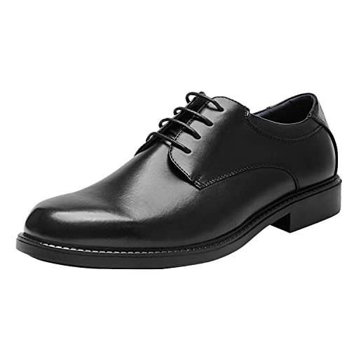 Bruno Marc scarpe eleganti oxford uomo in pelle stringate derby basse vintage elegante nero brillante-e downing-02-e taglia 47 (eur)