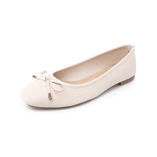 MIGILI 440 ballerine donna bianche con punta quadrata - scarpe donna - ballet flats (white, size 39)