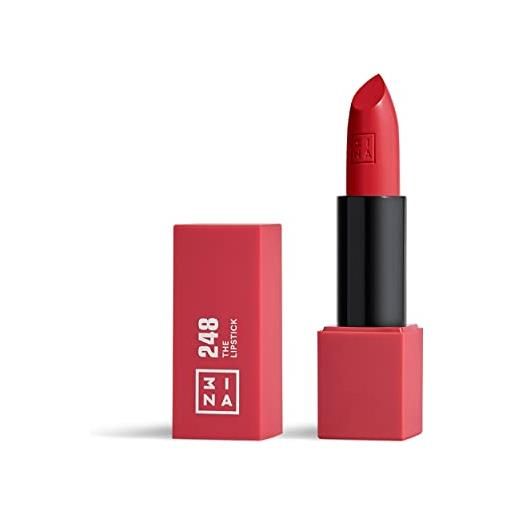 3ina makeup - the lipstick 248 - rosa rosso scuro - rossetto matte - alta pigmentazione - rossetti cremosi - profumo di vaniglia e custodia magnetica - lucido e mat - vegan - cruelty free