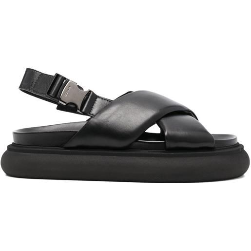 Moncler sandali con design a incrocio - nero