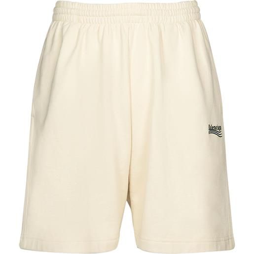 BALENCIAGA shorts in felpa di cotone con logo