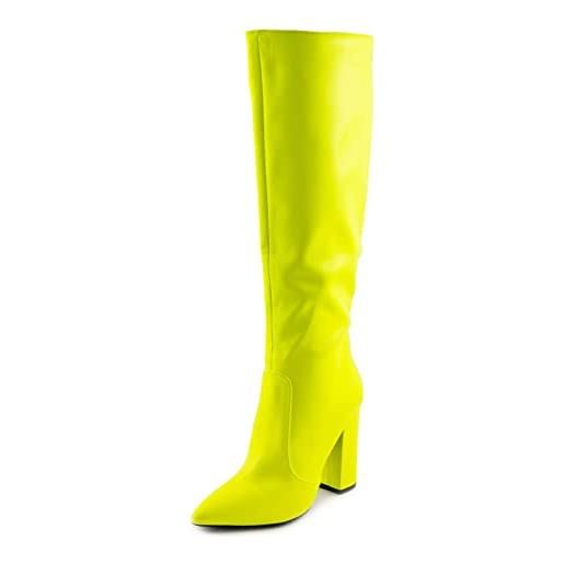 Toocool - stivali donna scarpe a punta al ginocchio tacchi alti stivaletti x8056 [36, verde]