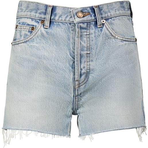 SAINT LAURENT shorts slim fit in denim di cotone