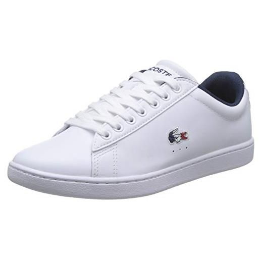 Lacoste carnaby evo tri 1 sfa, sneakers donna, bianco (wht/nvy/red), 37 eu