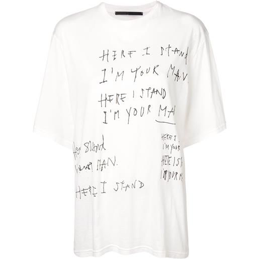 Haider Ackermann t-shirt oversize con slogan - bianco