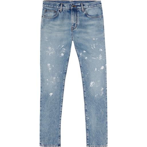 Off-White jeans con effetto vissuto - blu
