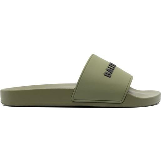 Balenciaga sandali slides con stampa - verde